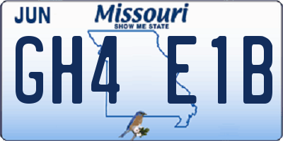 MO license plate GH4E1B