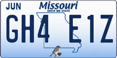 MO license plate GH4E1Z