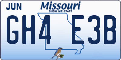 MO license plate GH4E3B