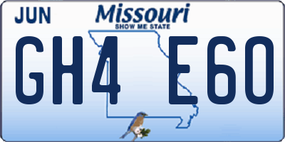 MO license plate GH4E6O