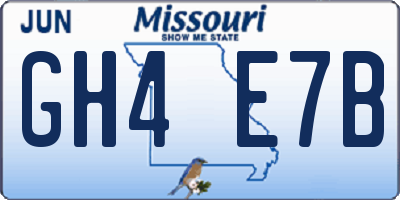 MO license plate GH4E7B