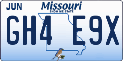 MO license plate GH4E9X