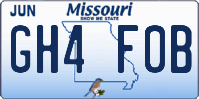 MO license plate GH4F0B