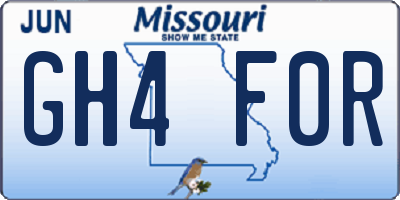 MO license plate GH4F0R