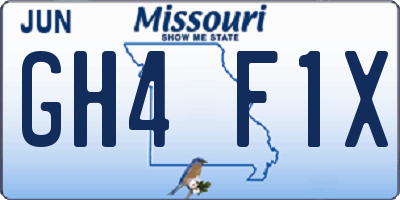 MO license plate GH4F1X