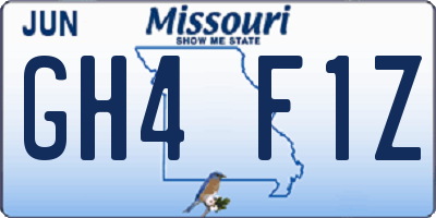 MO license plate GH4F1Z