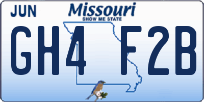 MO license plate GH4F2B