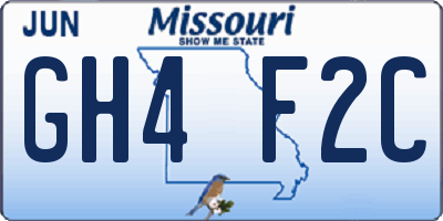 MO license plate GH4F2C