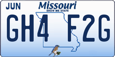 MO license plate GH4F2G