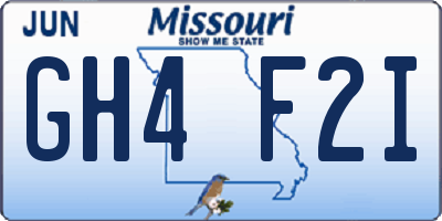 MO license plate GH4F2I