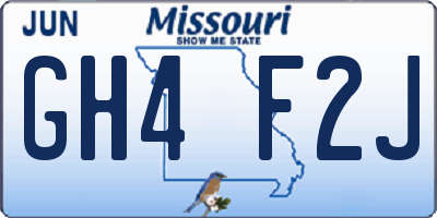 MO license plate GH4F2J