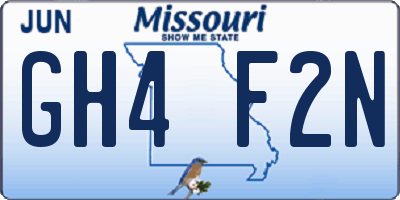 MO license plate GH4F2N