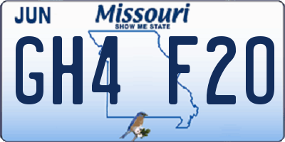 MO license plate GH4F2O