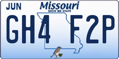 MO license plate GH4F2P