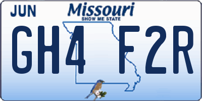 MO license plate GH4F2R