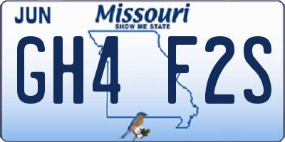 MO license plate GH4F2S