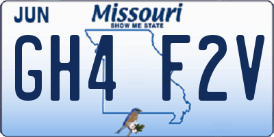 MO license plate GH4F2V