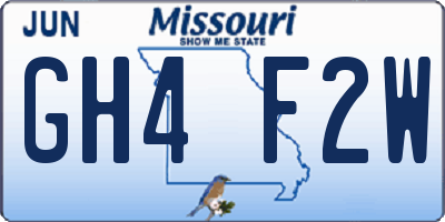 MO license plate GH4F2W