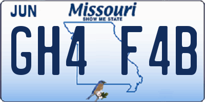 MO license plate GH4F4B