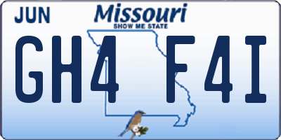 MO license plate GH4F4I