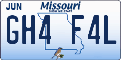 MO license plate GH4F4L