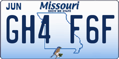 MO license plate GH4F6F