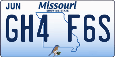 MO license plate GH4F6S