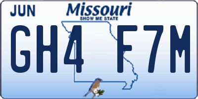 MO license plate GH4F7M