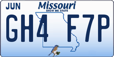 MO license plate GH4F7P
