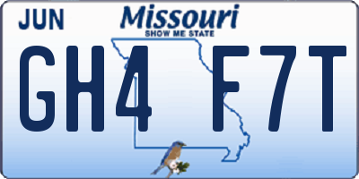 MO license plate GH4F7T