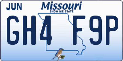 MO license plate GH4F9P