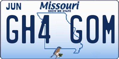 MO license plate GH4G0M