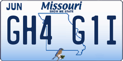 MO license plate GH4G1I