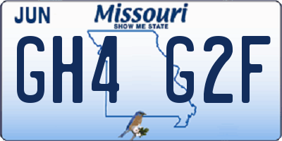 MO license plate GH4G2F