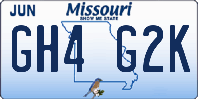 MO license plate GH4G2K