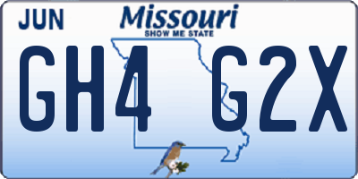 MO license plate GH4G2X