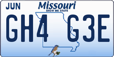 MO license plate GH4G3E