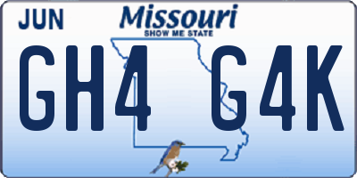 MO license plate GH4G4K
