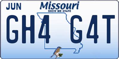 MO license plate GH4G4T