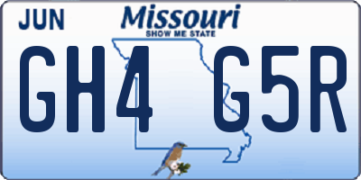 MO license plate GH4G5R