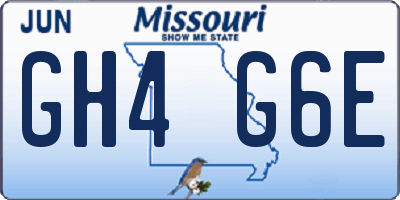 MO license plate GH4G6E