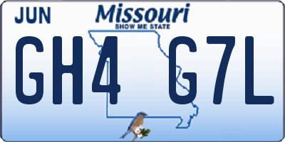 MO license plate GH4G7L