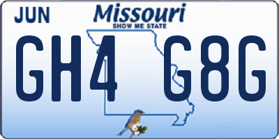 MO license plate GH4G8G