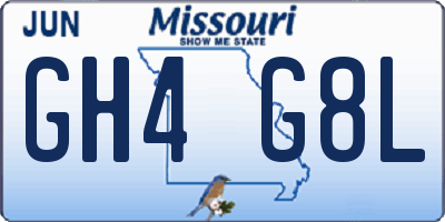 MO license plate GH4G8L