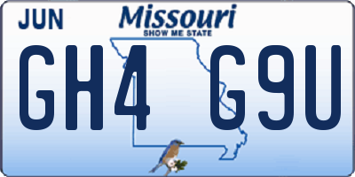 MO license plate GH4G9U