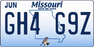 MO license plate GH4G9Z
