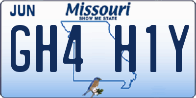 MO license plate GH4H1Y