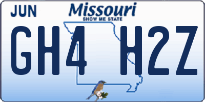 MO license plate GH4H2Z