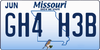 MO license plate GH4H3B