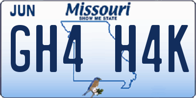 MO license plate GH4H4K